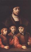 BRUYN, Barthel Portrait of a Man with Three Sons oil painting reproduction